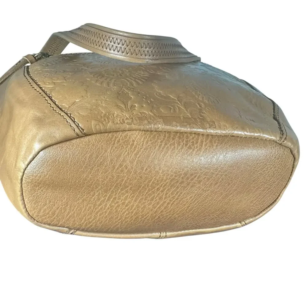 The Sak Women's Leather Hobo Bag Tan Shoulder Purse with Zipper Closure